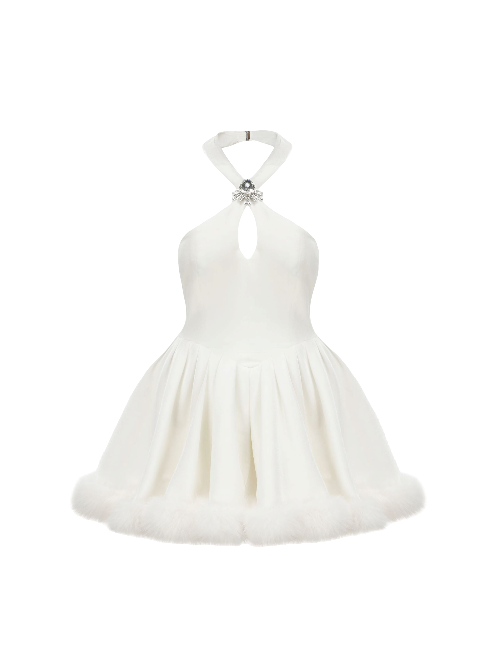 Juliet Velvet Halter Dress (White) von Nana Jacqueline