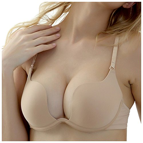 Nanier Damen Deep U Push Up Multiway Convertible Plunge BH Unterwäsche Aprikosen 42C von Nanier