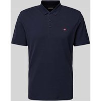 Napapijri Slim Fit Poloshirt mit Logo-Stitching Modell 'EALIS' in Marine, Größe S von Napapijri