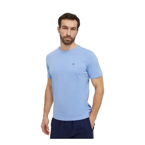 Napapijri T-Shirt Salis SS Sum Regular Fit Pale Blue M von Napapijri