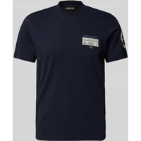 Napapijri T-Shirt mit Label-Patch Modell 'AMUNDSEN' in Marine, Größe M von Napapijri