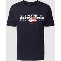 Napapijri T-Shirt mit Label-Print Modell 'AYLMER' in Marine, Größe S von Napapijri