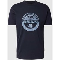 Napapijri T-Shirt mit Label-Print Modell 'BOLLO' in Marine, Größe M von Napapijri