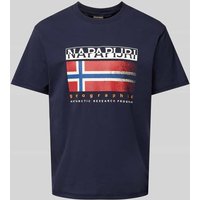 Napapijri T-Shirt mit Label- und Statement-Print Modell 'S-KREIS' in Marine, Größe S von Napapijri