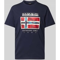 Napapijri T-Shirt mit Rundhalsausschnitt Modell 'BIG FLAG' in Marine, Größe L von Napapijri