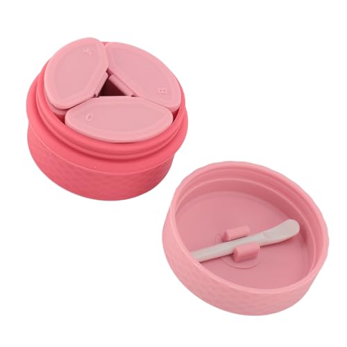 Reise-Make-up-Behälter aus Silikon, Tragbare Silikon-Cremegläser mit Löffel, Trinket-Pillen für den Außenbereich (PINK) von Naroote