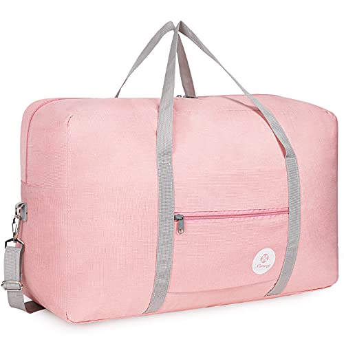 Handgepäck Tasche für Flugzeug - Groß Faltbare Reisetasche Damen & Weekender Damen - Handgepäck Koffer (Rosa (40L)) von Narwey