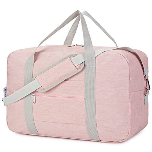 Narwey Handgepäck 45x36x20cm Easyjet Cabin Bag Handgepäck Tasche für Flugzeug Faltbare Reisetasche Damen Weekender Bag Damen Herren Handgepäck Koffer 30L(Rosa) von Narwey