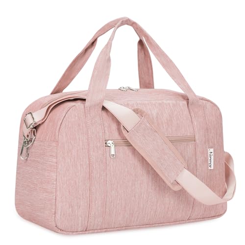 Narwey für Ryanair Handgepäck 40x20x25 Handgepäck Tasche für Flugzeug Faltbare Reisetasche Weekender Damen Herren Handgepäck Koffer 20L(Rosa) von Narwey