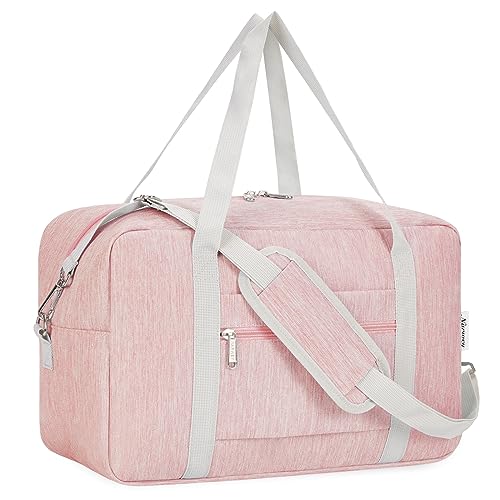 Narwey für Ryanair Handgepäck 40x20x25cm Handgepäck Tasche für Flugzeug Faltbare Reisetasche Damen Herren Weekender Damen Handgepäck Koffer Sporttasche20L(Rosa) von Narwey