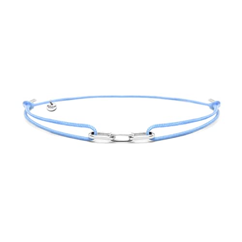 Nato Cuff - 925 Sterling Silber Links Nylonarmband - handgefertigt in Frankreich - verstellbar - Herren und Damenschmuck (Sky Blue) von Nato Cuff