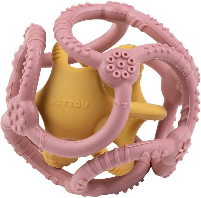 Nattou Beißring Silikon Bälle Set, rose/gelb, (Set, 2-tlg) von Nattou