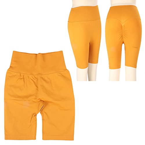 Frauen Orange Butt Lifting Yoga Shorts Hohe Taille Bauchkontrolle Slim Fit Schnelltrocknend Atmungsaktive Trainingsshorts für Radfahren Laufen Yoga Tanzen Radfahren Boxen(m) von Natudeco