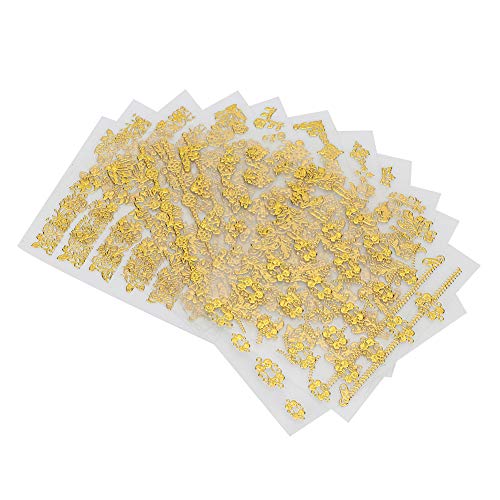 Nail Art Transfer Sticker Nail Wraps Pflegewerkzeuge Zubehör für Schönheit Körperpflege Wunderschön gemusterte 3D DIY Dekorationsprodukte 12 Stk(01) von Natudeco