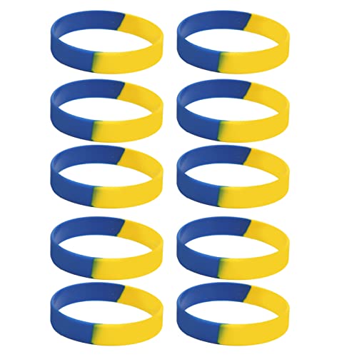 Natudeco 10 Stück ukrainische Gummi-Armbänder, unterstützt Ukraine-Bänder, bequemes Ukraine-Armband für Sportfans, Männer und Frauen von Natudeco