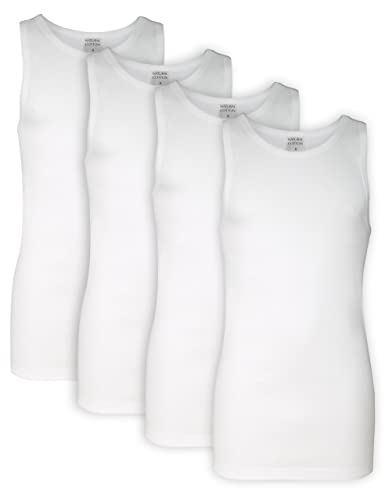 Natural Cotton Herren Achselhemd - Trägershirt Feinripp Baumwolle als 4er oder 8er Pack 4er Pack XXL von Natural Cotton