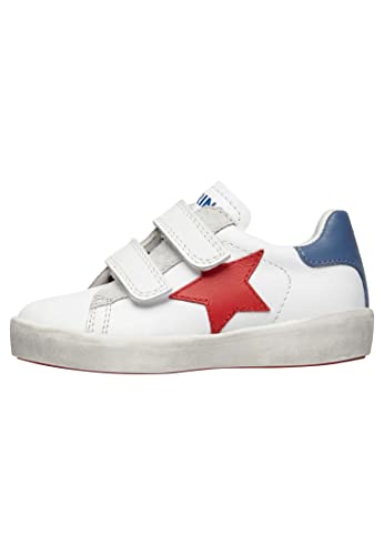 Naturino Annie VL-Sneakers aus Leder mit Stern-Patch-Weiß, Weiß-Rot 22 von Naturino