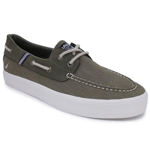 Nautica Bootsschuhe für Herren, lässiger Stil, Marineblau, Olivgrün, Malad, staubig, 47 EU von Nautica