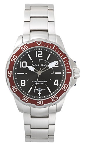 Nautica Herren Analog Quarz Uhr mit Edelstahl Armband NAPPLH005 von Nautica