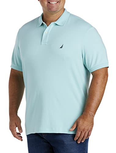 Nautica Herren Klassische Passform, kurzärmelig, einfarbig, weiche Baumwolle Polohemd, Harbor Mist, XX-Large Hoch von Nautica