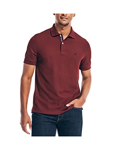 Nautica Herren Performance Pique Polo Shirt Polohemd, Burgunderrot, XX-Large von Nautica