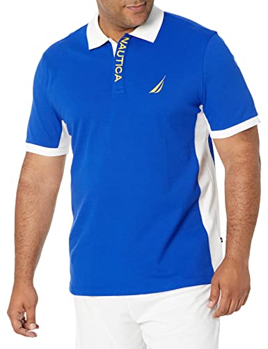 Nautica Herren Poloshirt met korte mouwen, kleurblok-design, piqué-poloshirt Polohemd, Helles Kobaltblau, 3XL EU von Nautica