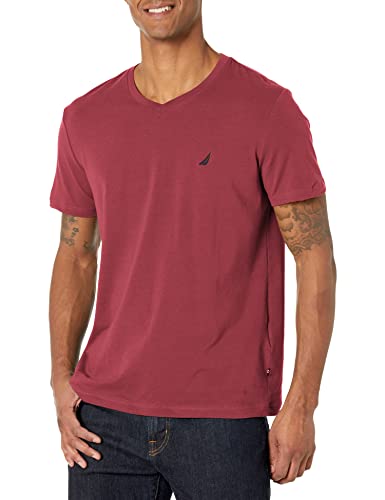 Nautica Herren Short Sleeve Solid Slim Fit V-neck T-shirt T Shirt, Barolo, L EU von Nautica