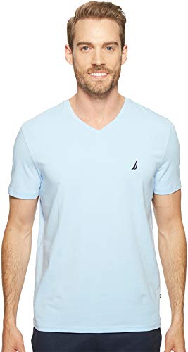 Nautica Herren Short Sleeve Solid Slim Fit V-neck T-shirt T Shirt, Noon Blue (Mondblau), XL EU von Nautica