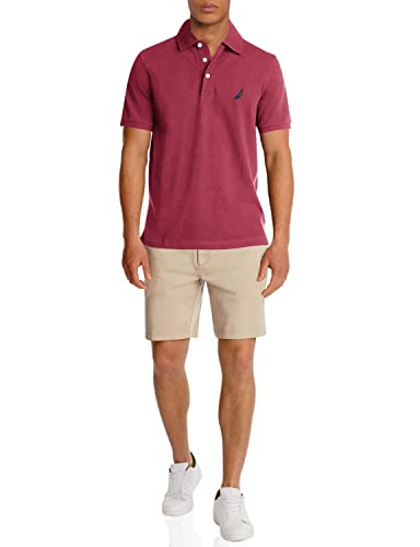 Nautica Herren Short Sleeve Solid Stretch Cotton Pique Polo Shirt Poloshirt, Barolo, 3X-Groß von Nautica