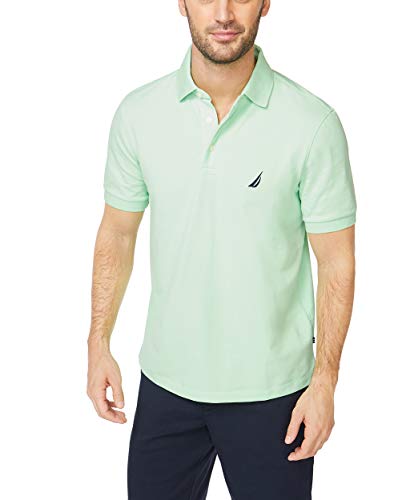 Nautica Herren Short Sleeve Solid Stretch Cotton Pique Polo Shirt Polohemd, Eschengrün, Groß von Nautica