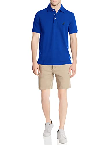 Nautica Herren Short Sleeve Solid Stretch Cotton Pique Polo Shirt Poloshirt, Helles Kobaltblau, 3X von Nautica