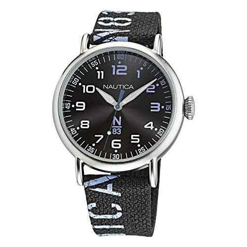 Nautica Men's Quartz Canvas Strap, Black, 20 Casual Watch (Model: NAPLSF015) von Nautica