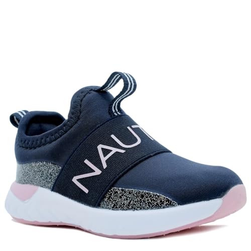 Nautica Turnschuhe zum Reinschlüpfen für Mädchen, Laufschuhe, Tennis und Sportschuhe (Kleinkinder), Tuva-Navy Iridescent Pink, 14.0 cm von Nautica