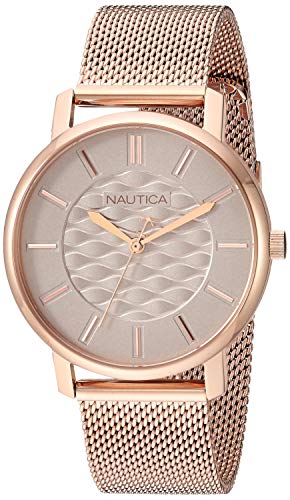 Nautica Damen Analog Japanisches Quarzwerk Uhr mit Edelstahl Armband NAPCGP908 von Nautica