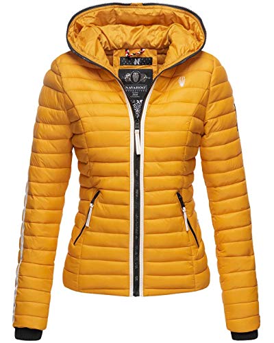 Navahoo Damen Jacke Steppjacke Übergangsjacke gesteppt Herbst Kapuze B811 [B811-Kim-Pri-Gelb-Gr.XS] von Navahoo