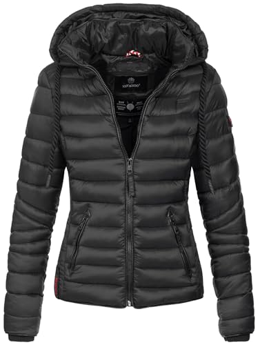 Navahoo Damen Jacke Steppjacke Übergangsjacke gesteppt Stepp Frühjahr B650 [B650-Lulana-Schwarz-Gr.L] von Navahoo