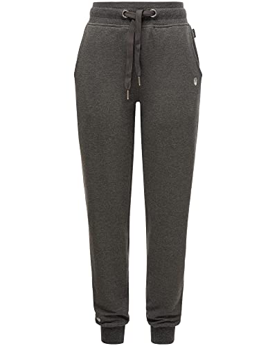 Navahoo Damen Jogginghose Sweathose Sporthose Freizeithose Schmusekätzchen XS-3XL (DE/NL/SE/PL, Alphanumerisch, S, Regular, Regular, Dunkelgrau Melange) von Navahoo