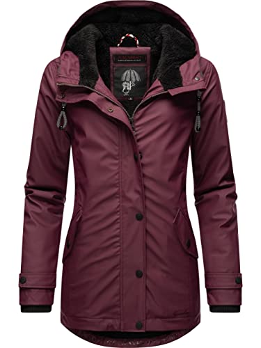 Navahoo Damen Winterjacke Kurze Regenjacke wasserdicht warm gefüttert mit Kapuze Lindraa Wine Gr. M von Navahoo