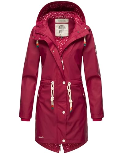 Navahoo Damen Regenjacke Parka Regenmantel mit Kapuze B919 [B919-Fuchsia-Größe XS-Gr. 34] von Navahoo