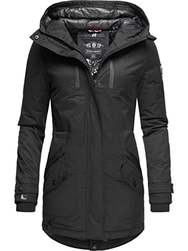 Navahoo Damen Warmer Winter Kurzmantel Avrille II Schwarz Gr. L von Navahoo