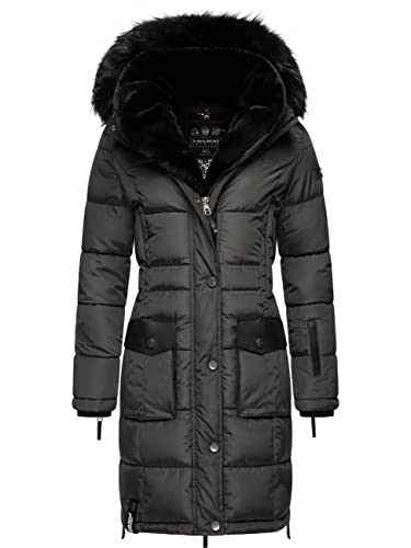 Navahoo Damen Warmer Winter Steppmantel Sinja Anthracite Gr. L von Navahoo