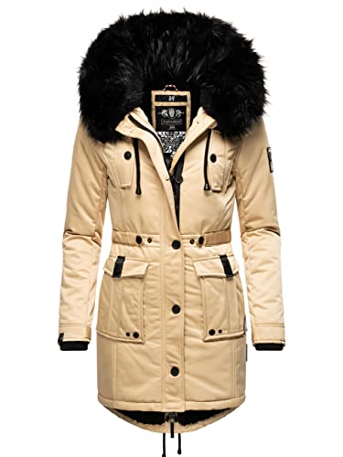 Navahoo Damen Warmer Winterparka mit Kapuze Luluna Prc Beige Gr. XL von Navahoo