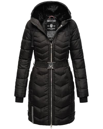 Navahoo Damen Winter Jacke Steppjacke Lang gesteppt B877 [B877-Alpen-Schwarz-Gr.XXL] von Navahoo