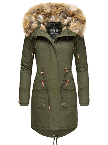 Navahoo Damen Winter Jacke Warmer Winterparka mit Kapuze Rosinchen Grün Gr. XL von Navahoo