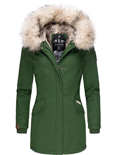 Navahoo Damen Winter Kurzmantel mit Kapuze Cristal Green Gr. XXL von Navahoo