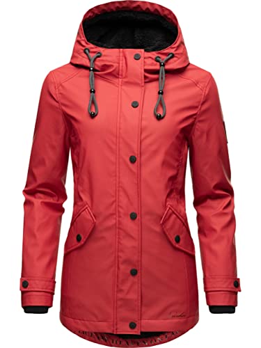 Navahoo Damen Winterjacke Kurze Regenjacke wasserdicht warm gefüttert mit Kapuze Lindraa Red Gr. S von Navahoo