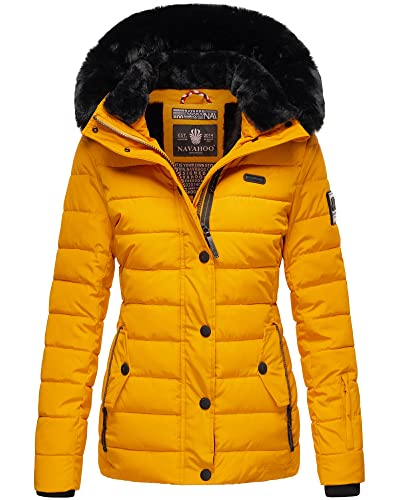 Navahoo Damen warme Winter Steppjacke mit Abnehmbarer Kunstfell-Kapuze Milianaa Yellow Gr. S Navahoo Damen warme Winter Steppjacke mit Abnehmbarer Kunstfell-Kapuze Milianaa Yellow Gr. S von Navahoo