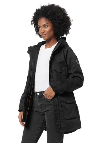 Navahoo Damen Winterjacke warme Winter Jacke mit Teddyfell B951 [B951-Brinj-Schwarz-Gr.XL] von Navahoo