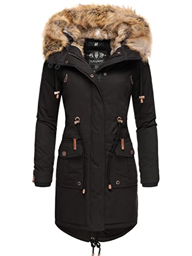 Navahoo Damen Winter Jacke Warmer Winterparka mit Kapuze Rosinchen Schwarz Gr. XS von Navahoo