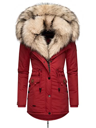 Navahoo Damen Warmer Winterparka mit Kapuze Sweety Blood Red Gr. L von Navahoo